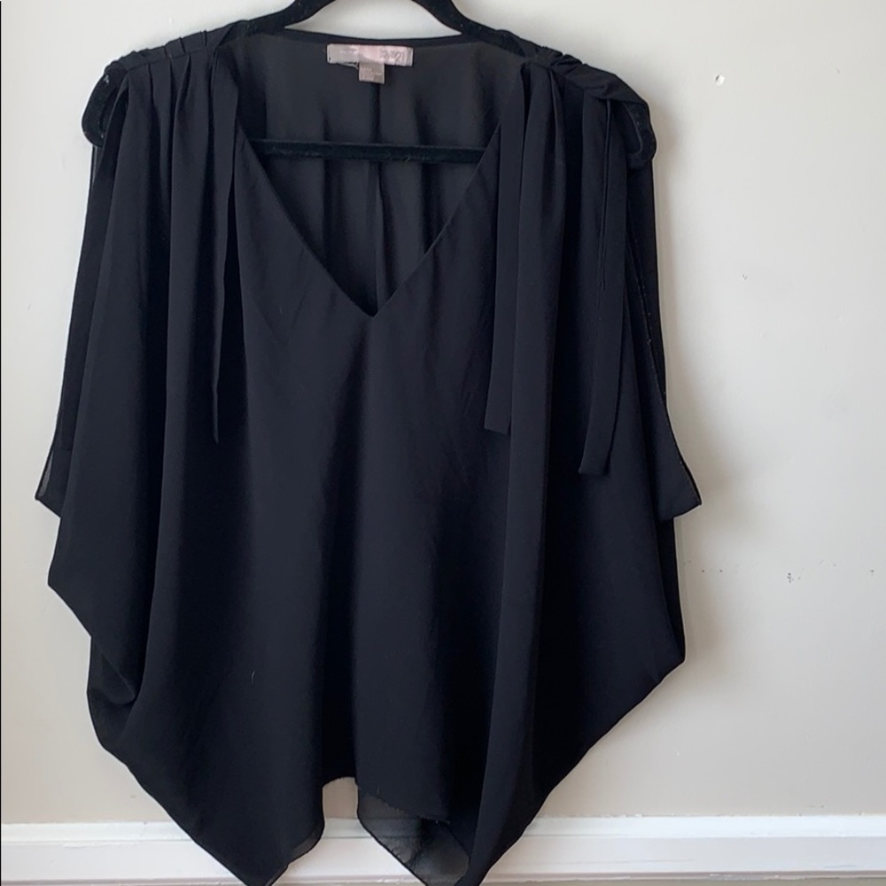 Wide Open Sleeve Sheer Top